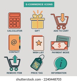 Icon set for website and app related to business symbols. vector editable