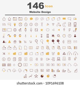 Icon Set for Website outline Abstract Design. Vector EPS10. 