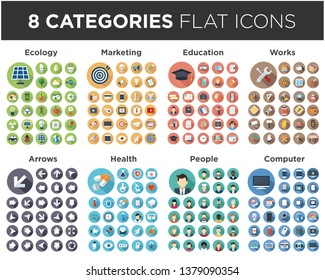 icon set for websites and mobile applications. Flat vector