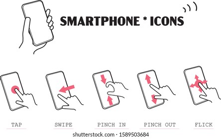The icon set which operates a smartphone
