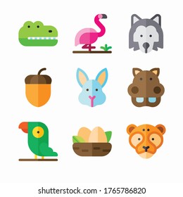 Icon Set Wild Life for different seasons.