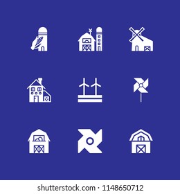  icon set. windmill, eolic energy and pinwheel vector icon for graphic design and web