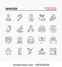 Icon set Winter outline style. You can make any purpose for website mobile app presentation and any other projects. Enjoy this icon for your project.