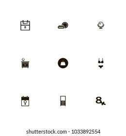 icon set Woman with dresser, female sign, woman's day and bag