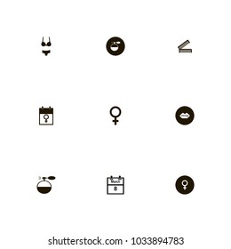 icon set Woman with woman, woman"s day, hairstyle and woman's day