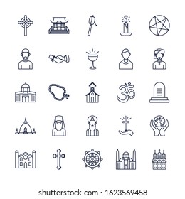 Icon set of world religious world symbols design, Religion culture belief faith god spiritual meditation and traditional theme Vector illustration