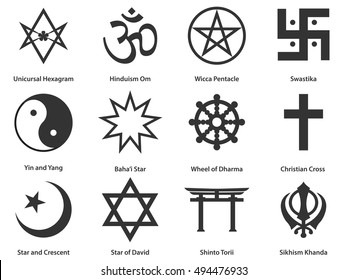 Icon Set World Religious Symbols Stock Vector (Royalty Free) 494476933