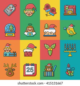 icon set xmas vector