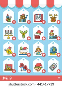 icon set xmas vector