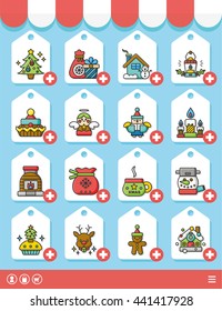 icon set xmas vector