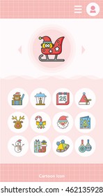 icon set xmas vector