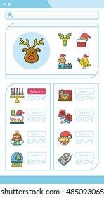 icon set xmas vector