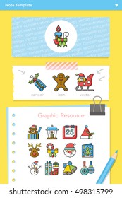 icon set xmas vector