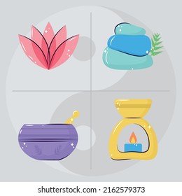 conjunto de iconos de diseño de yoga