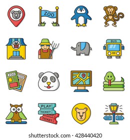 icon set zoo vector