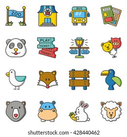 icon set zoo vector