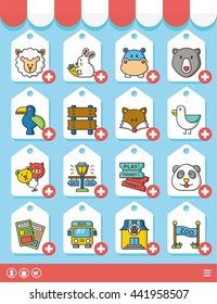 icon set zoo vector