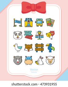 icon set zoo vector