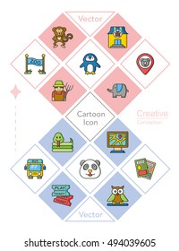 icon set zoo vector