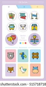 icon set zoo vector