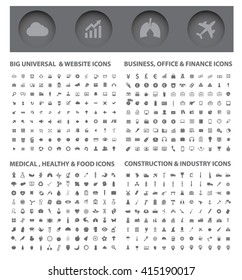 Icon Set,Big Universal Website Icons,business,office,healthy,food,construction,industry Icons,vector