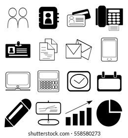 Icon set.business and office.