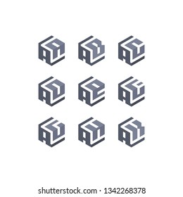 icon setletters AA, AB, AC, AD, AF, AG,AH dan AK form a hexagon box