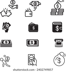 Icon sets. Finance. In vector illustration.