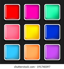 Icon sets for mobile application interface. Buttons