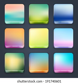 Icon sets for mobile application interface. Buttons