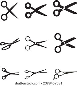 Symbolsätze. Schön. Schneideschere für Vektorgrafik.