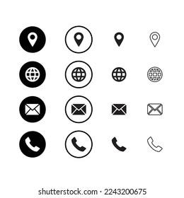 icon sets vector design .Business card icon set 