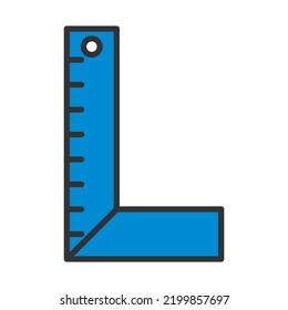 Icono De Setsquare. Contorno de negrita editable con diseño de relleno de color. Ilustración vectorial.
