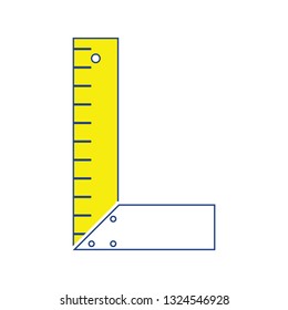 Icon of setsquare. Thin line design. Vector illustration.