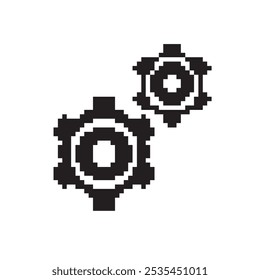 ícone definindo pixel art, ilustração de vetor no plano de fundo isolado.