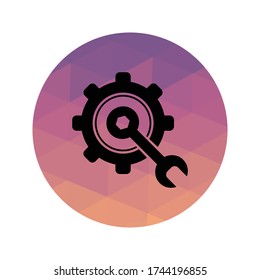 Icon Setting, Smartphone, Icon Vector Triangulation Art