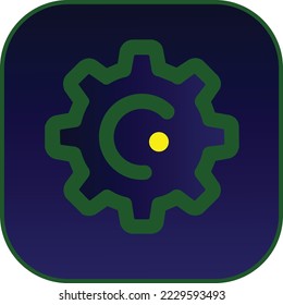 ajustes de icono, herramientas, engranajes, Signo de engranaje aislado en el fondo del degradado