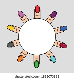 ICONO DE VARIAS LÁMINAS EN UN CÍRCULO