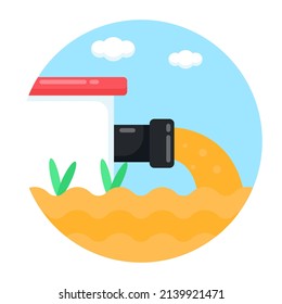 An icon of sewerage in flat rounded design

