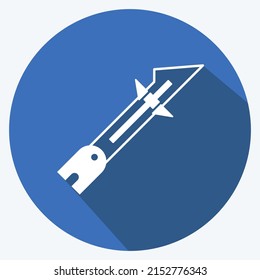 Gálibo de coser de iconos. adecuado para el símbolo Tailor. estilo de sombra larga. diseño simple editable. vector de plantilla de diseño. ilustración de símbolo simple