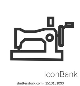 Icon sewing machine in black and white Illustration.