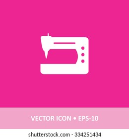 Icon of Sewing machine on Magenta Color Background. Eps-10.
