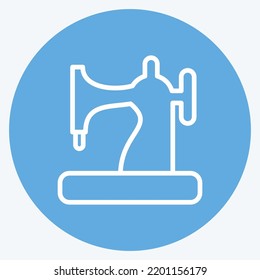 Icon Sewing Machine. suitable for education symbol. blue eyes style. simple design editable. design template vector. simple illustration