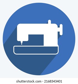Icon Sewing Machine. suitable for Home symbol. long shadow style. simple design editable. design template vector. simple symbol illustration