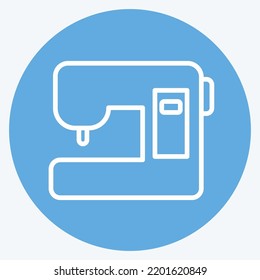 Icon Sewing Machines. suitable for education symbol. blue eyes style. simple design editable. design template vector. simple illustration