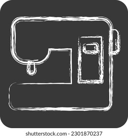 Icon Sewing Machines. suitable for education symbol. chalk Style. simple design editable. design template vector