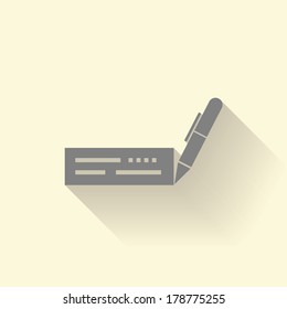 icon with shadow effect. Isolated on stylish creamy background.