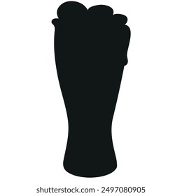 icon in the shape of a beer glass of weizen filled with a black background, for the Oktoberfest holiday