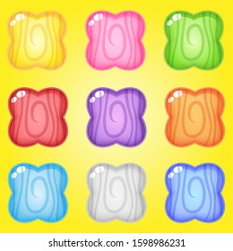 Icon and shape flowers line wood 9 colors for games.