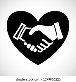 Icon Shape Handshake with heart for creative use in graphic design